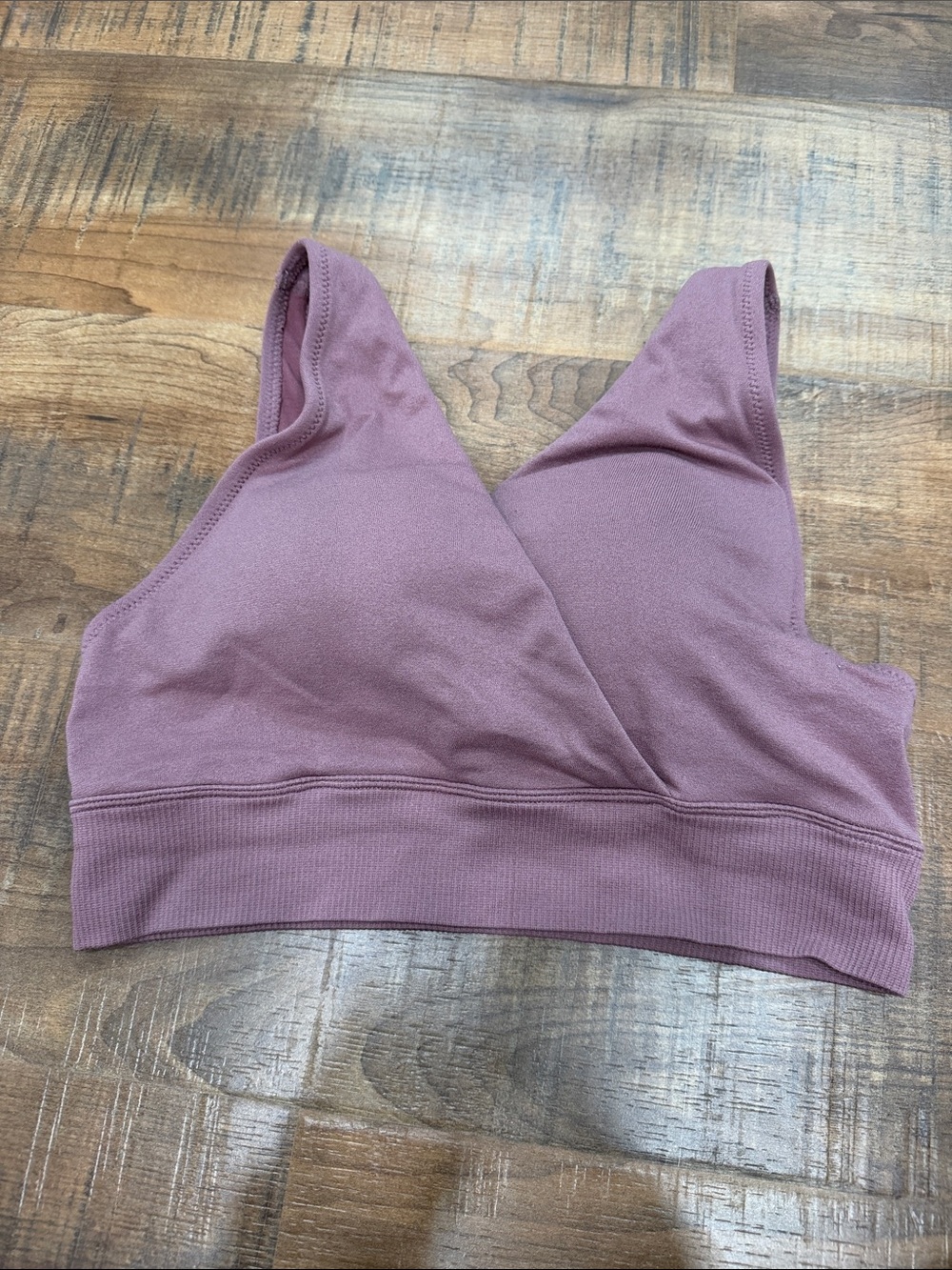 Maurices Dusty Mauve V-Neck Seamless Sports Bralette